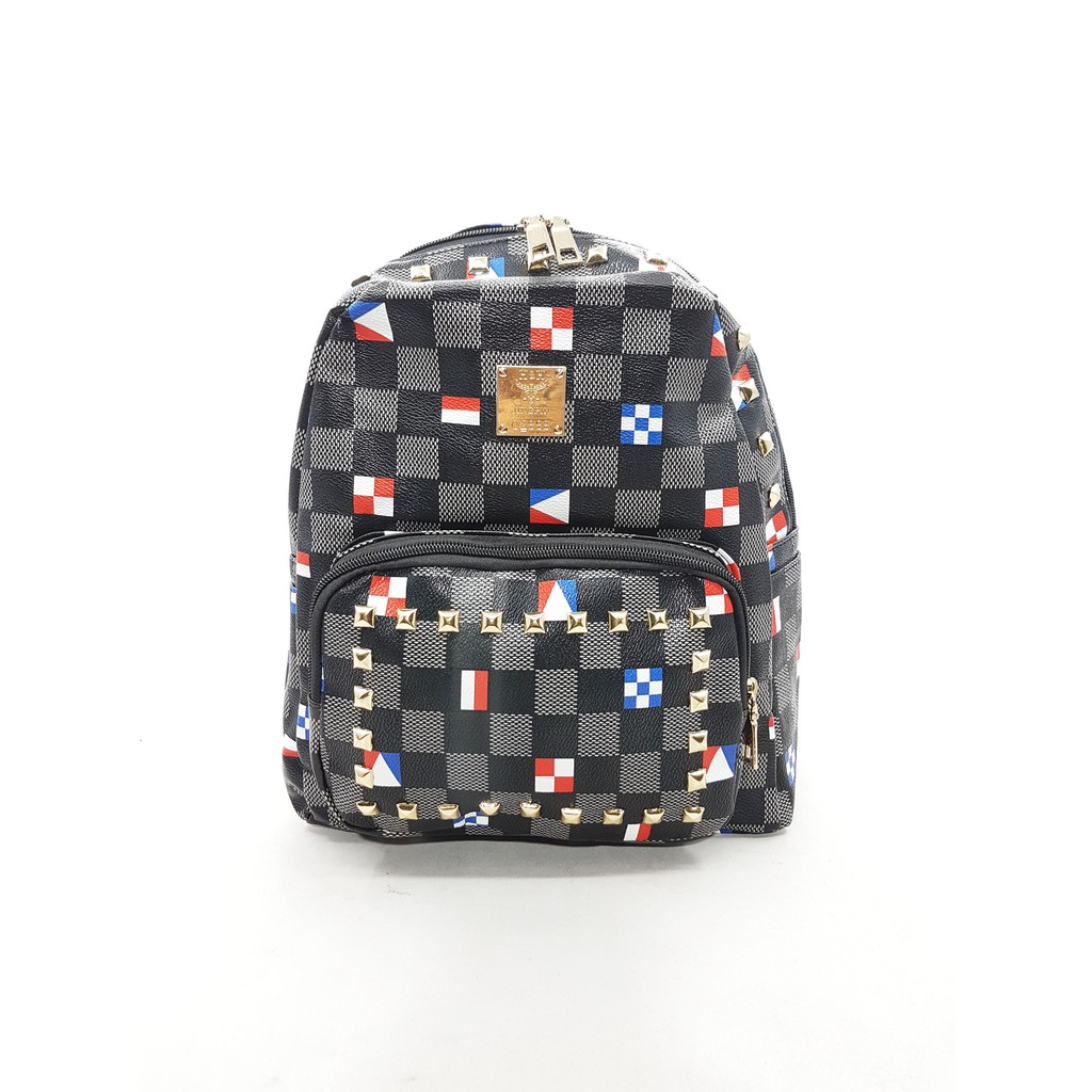Tas Ransel Wanita motif kotak-kotak