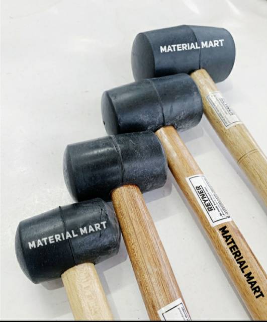 Palu Karet Hitam Gagang Kayu 16oz | Palu Keramik Bagus 16 oz | Hammer | Material mart