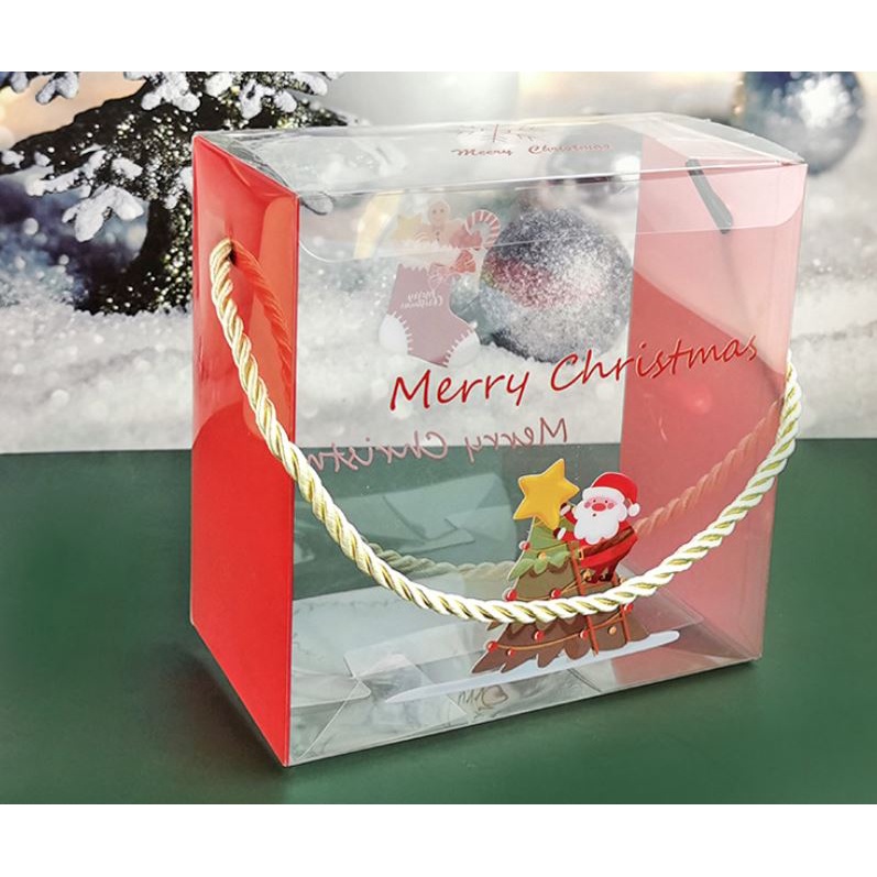 

Kotak Box Mika Tenteng Transparan Kue Coklat Natal Merry Christmas Santa