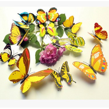 hiasan dinding wallstiker magnet kupu 3D