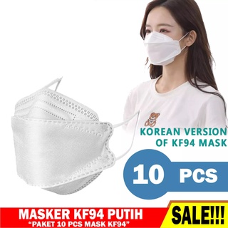 Masker Kf94 4Ply 4 ply korea Hitam Putih Pink Hijau Kuning Ungu Biru 10pcs Mix Warna