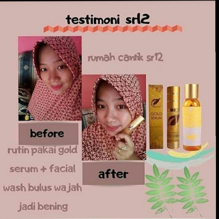 GOLD SERUM SR12 / SERUM BPOM HERBAL / MENCERAHKAN &amp; MENGENCANGKAN KULIT WAJAH