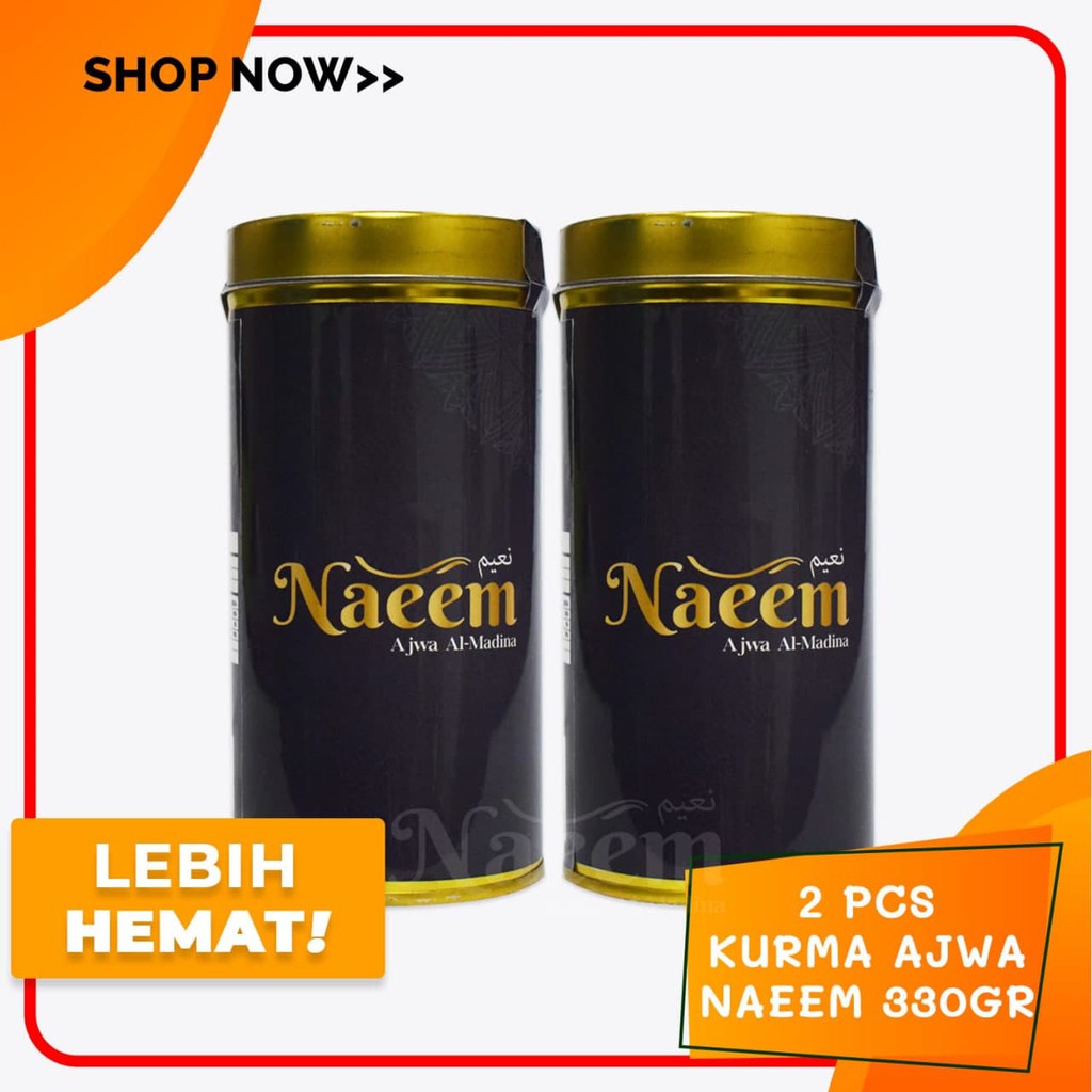 Kurma Ajwa Naeem Al-Madinah [PAKET HEMAT 2 Kaleng 330gr] | Kurma Nabi 100% Asli Kurma Ajwa