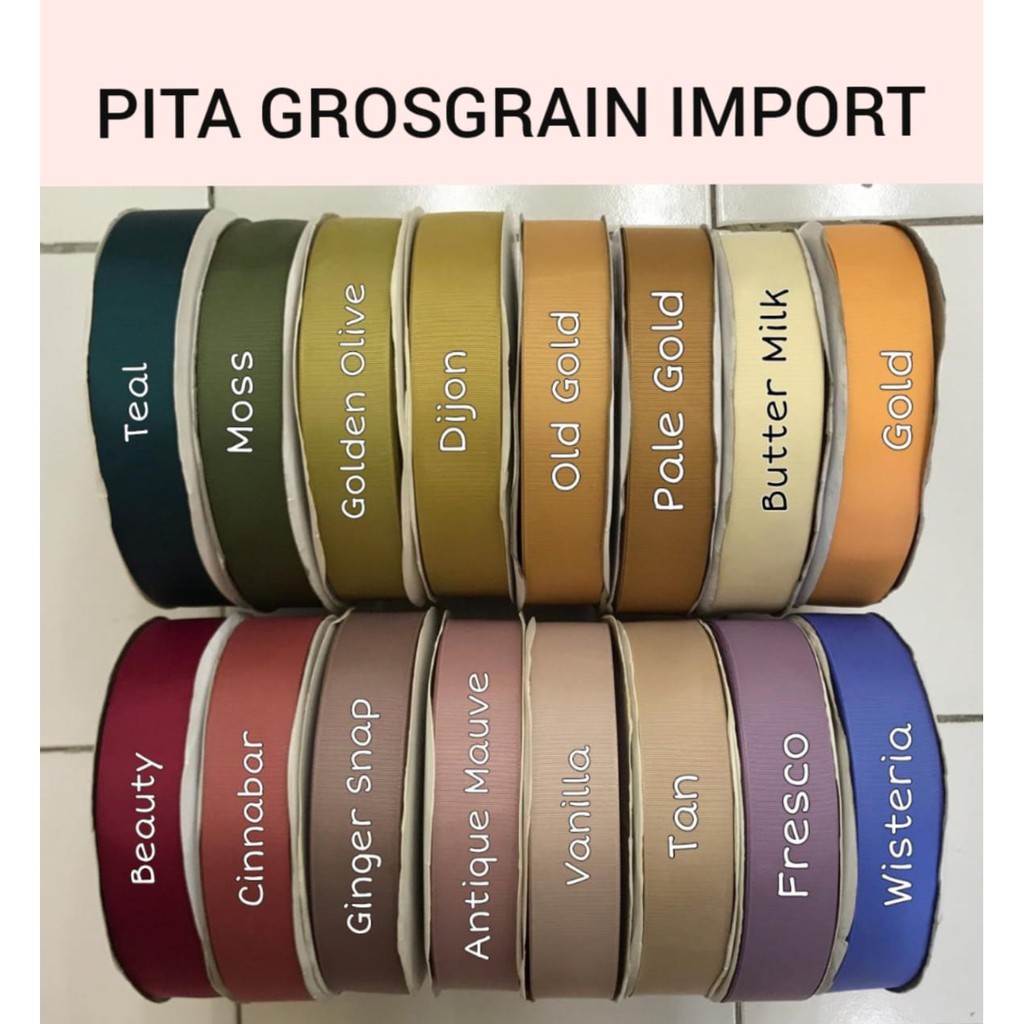 10 YARD &amp; 25 YARD -  1.CM  | PITA GROSGRAIN IMPORT PREMIUM |  GGS  3/8&quot;