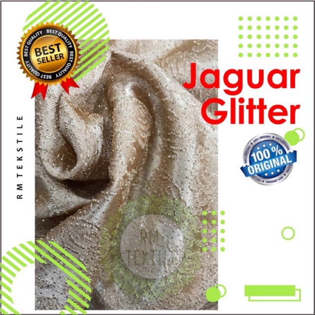 JAGUARD GLITTER / JAGUARD GLITTER IMPORT / KAIN JAGUARD GLITTER (per 0.5m) TERMURAH