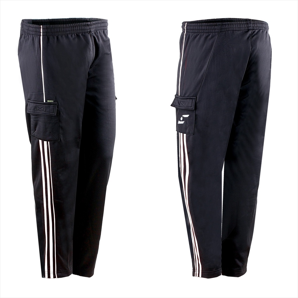 Celana Training Panjang CT 294 Putih 4 Saku Sport Gym Fitness Medium Jumbo-2