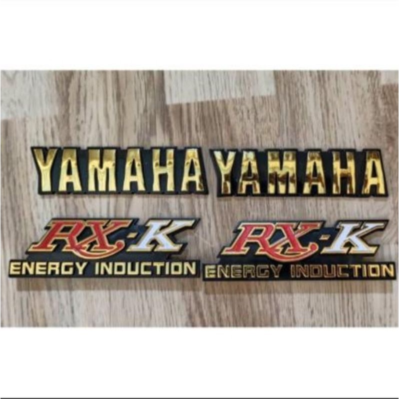 Emblem Logo Tangki RX-King Yamaha Set Dengan Logo Bok Aki