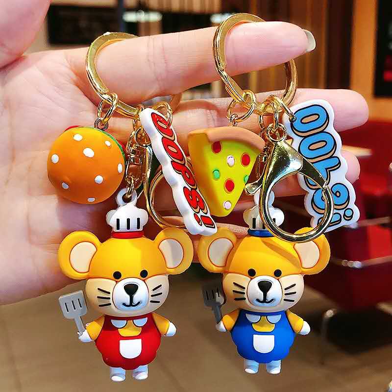 GANTUNGAN KUNCI CHEF TIKUS / HAMBURGER / KEY CHAIN / KEYCHAIN MOUSE / GANTUNGAN KUNCI TIKUS KOKI