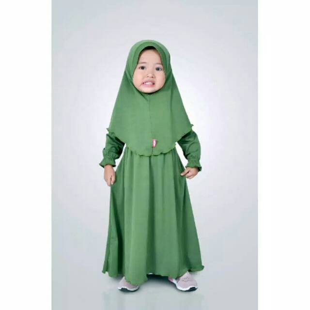 GAMIS ANAK PEREMPUAN TERBARU GAMIS ANAK WARNA HIJAU BOTOL GAMIS ANAK PEREMPUAN LUCU GAMIS ANAK AIRA