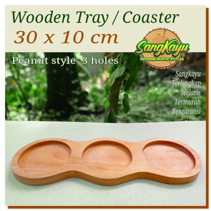 Nampan + tatakan nampan kayu 30x10 tatakan kayu wooden tray Coaster 10