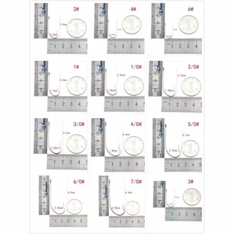 Pancing Tajam Mata Kail Panjang 5 pcs Hook Untuk Softlure Udang Karet Sabiki