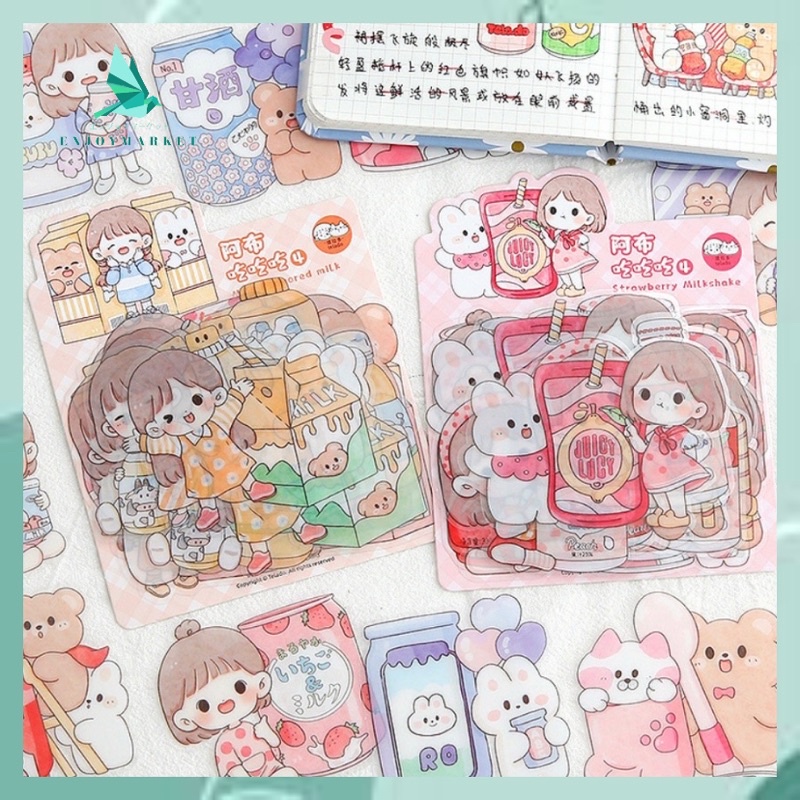 Sticker Aesthetic Pack Buku Diary Stiker Buku Edisi Milk