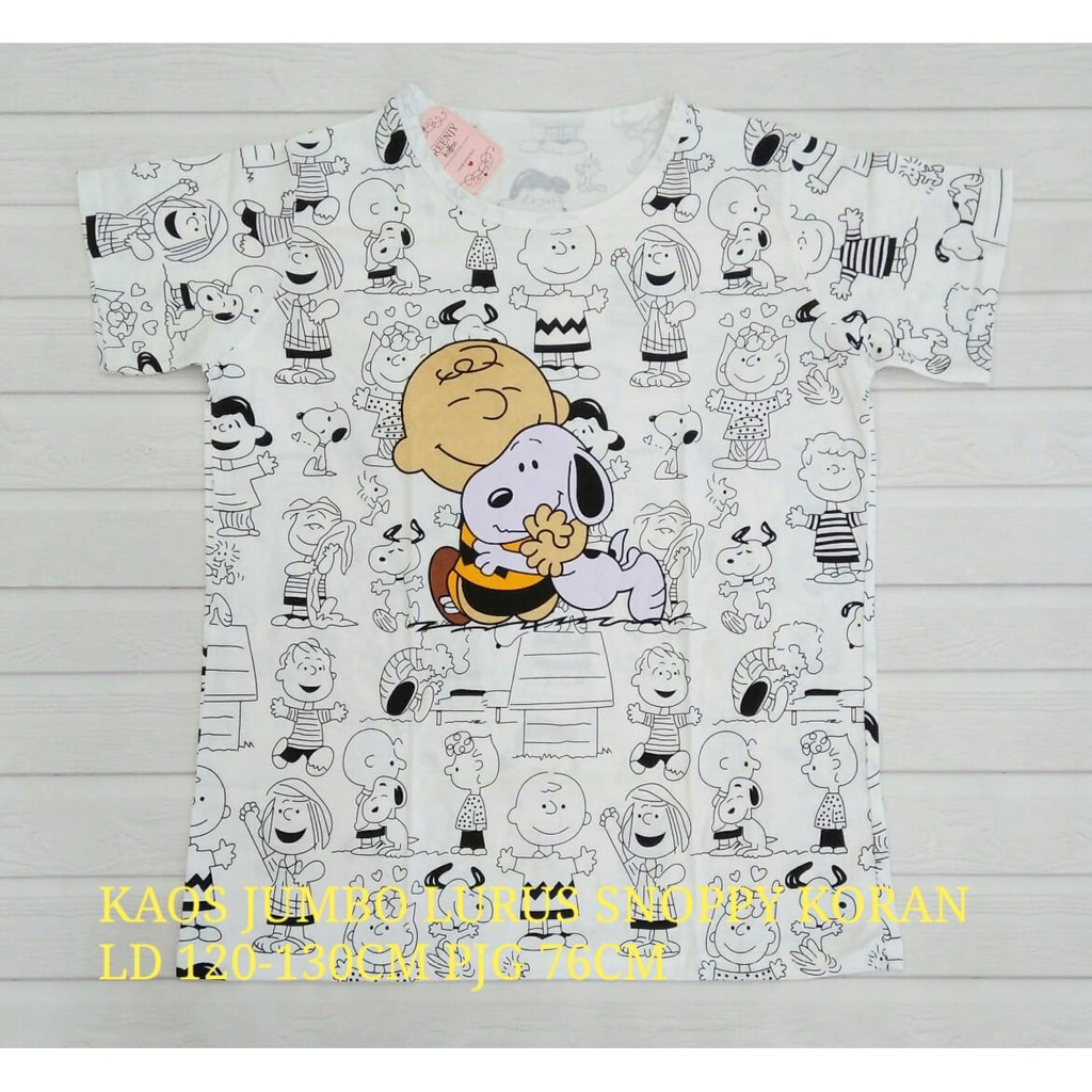 Kaos Jumbo Snoppy Friend Koran | Kaos Jumbo Wanita Snoppy Friend Koran