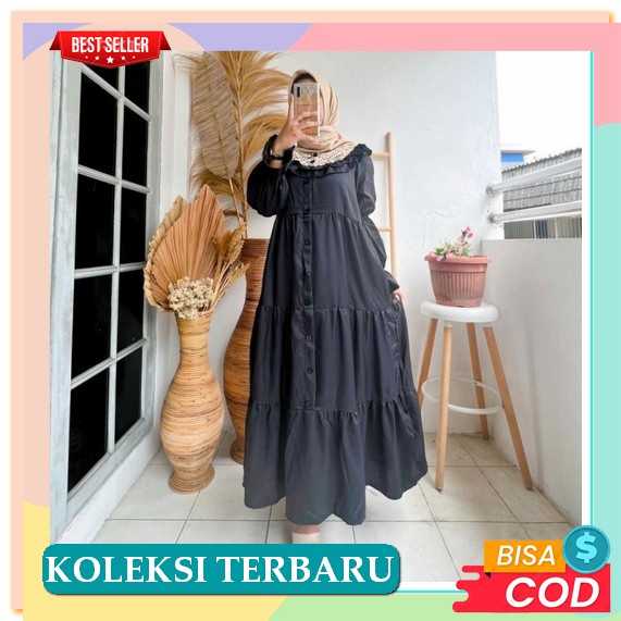 Gamis Remaja Motif Terkini Terlaris Terbaru 2022 Panjang Lebaran Q6C2 Hits Promo Syar'I Ceruty Flora