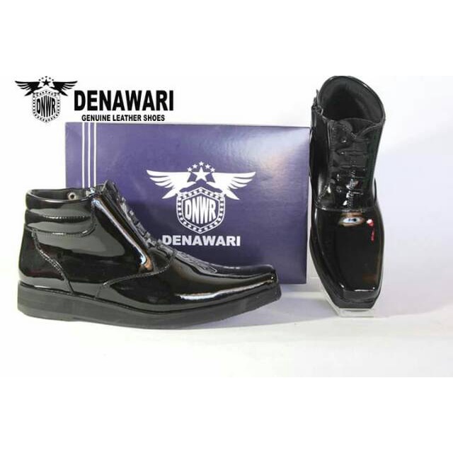 Sepatu pdh tinggi sol tebal/sepatu pdh polri sepatu denawari