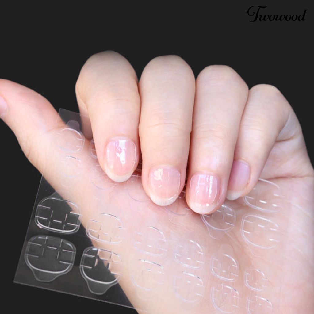 Twowood 1 Set Lem Perekat Kuku Palsu Nail Art / Manicure DIY 2 Model Dapat Dilepas Untuk Wanita