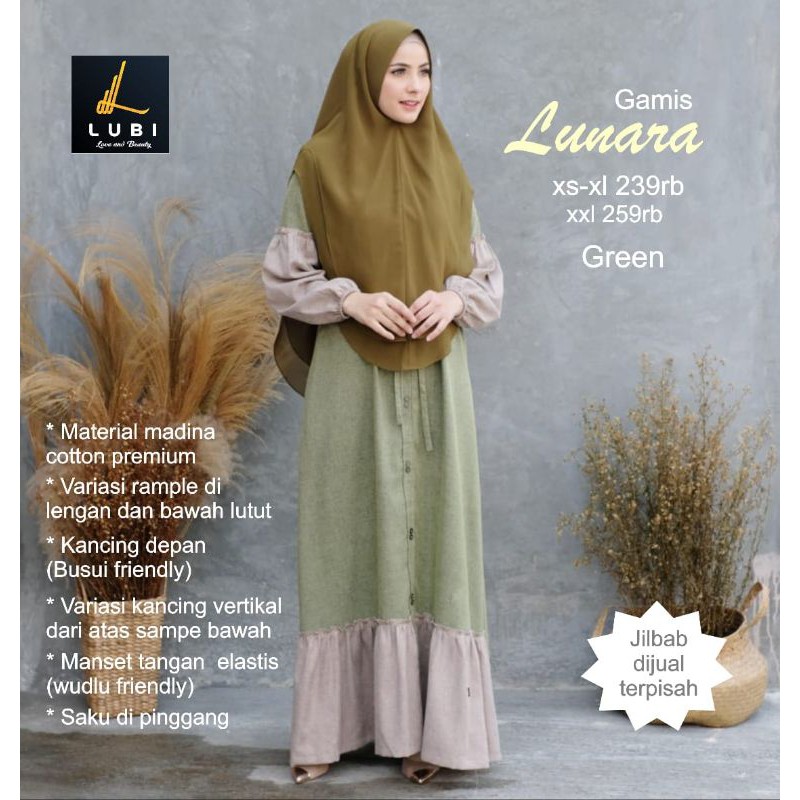 Gamis Lunara cantik, elegant, anggun