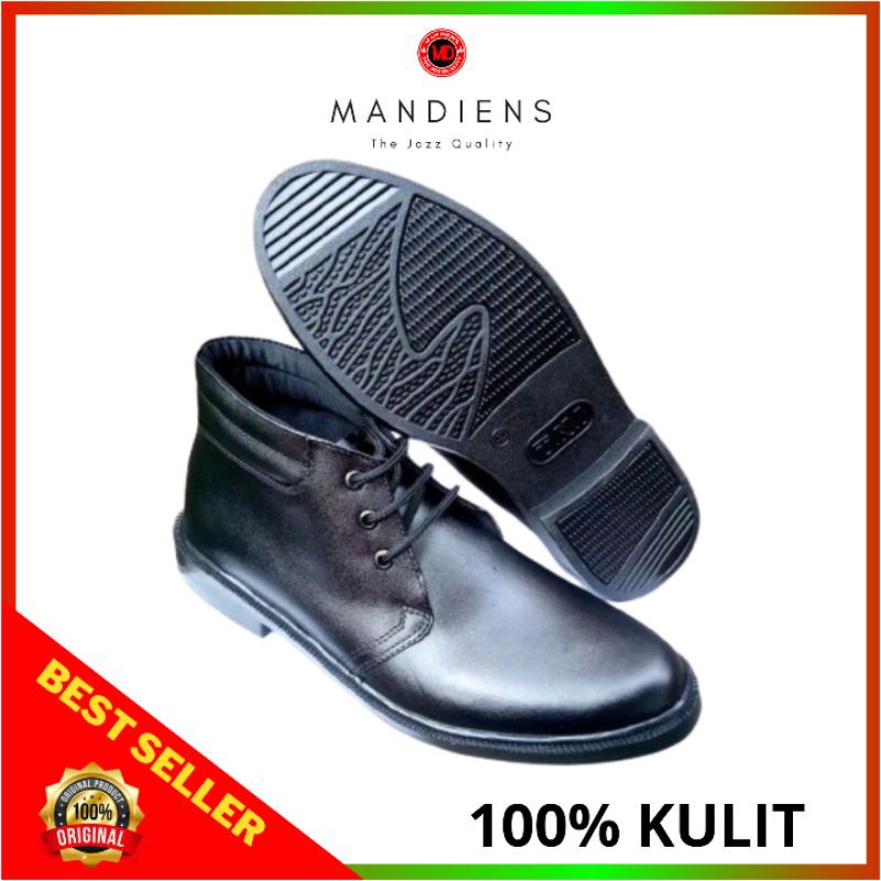 MANDIENS BT.04 Sepatu Pdh Kulit Asli Pantofel Kerja Sepatu PDH TNI POLRI Sepatu Dinas Sekolah Satpam