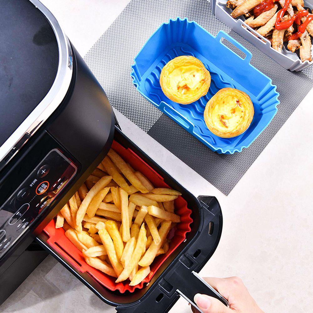 Top Rectangle Silicone Pot Grill Pot Tray Masak Pizza Piring AirFryer Aksesoris Baking Basket