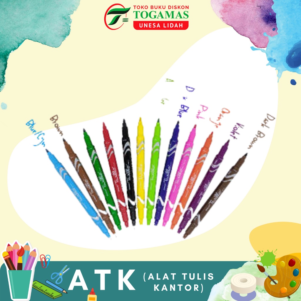 

SPIDOL TWILLO DUAL TIP MARKER MIX COLORS STANDARD / READY STOCK