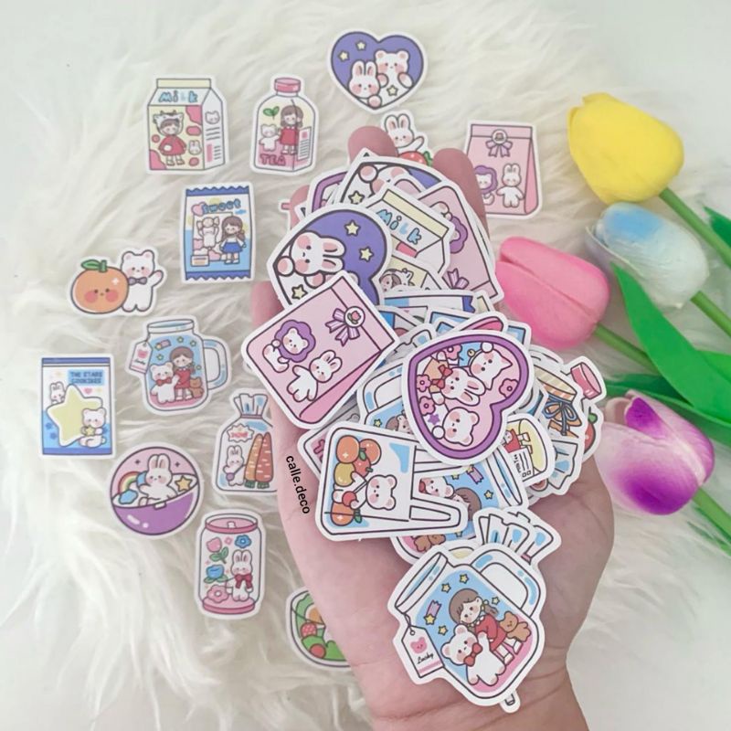 

2pcs Cute Mini Animal Market Sticker Deco/ Stiker Tumblr / Stiker HP/ Stiker Scrapbook (Random)