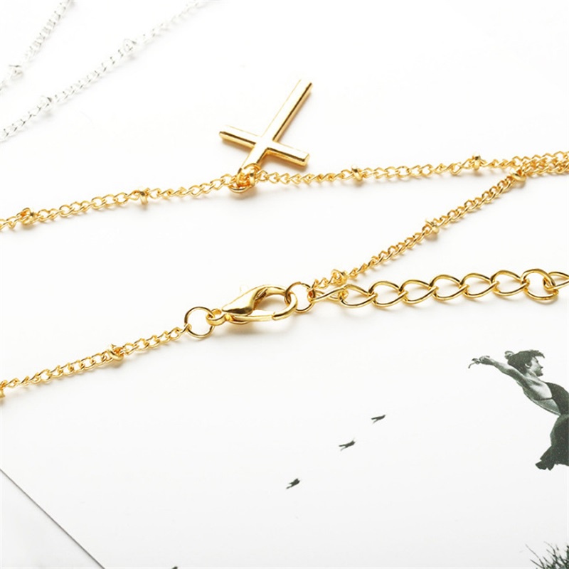 AZ018 Kalung Salib Logam Yesus Kalung Liontin Salib Perhiasan Pasangan Pria Dan Wanita