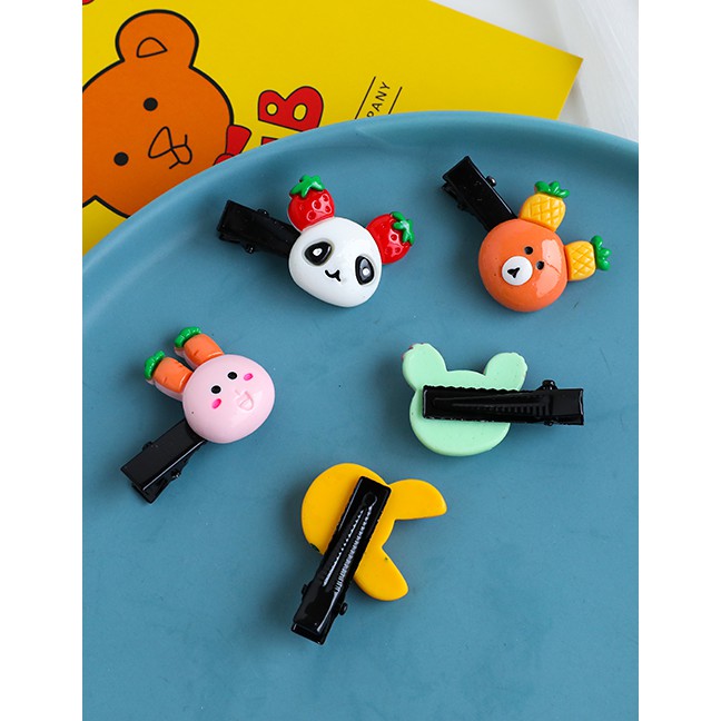 LRC Jepit Rambut Fashion Color Alloy Soft Clay Animal Fruit Duckbill Clip K85849