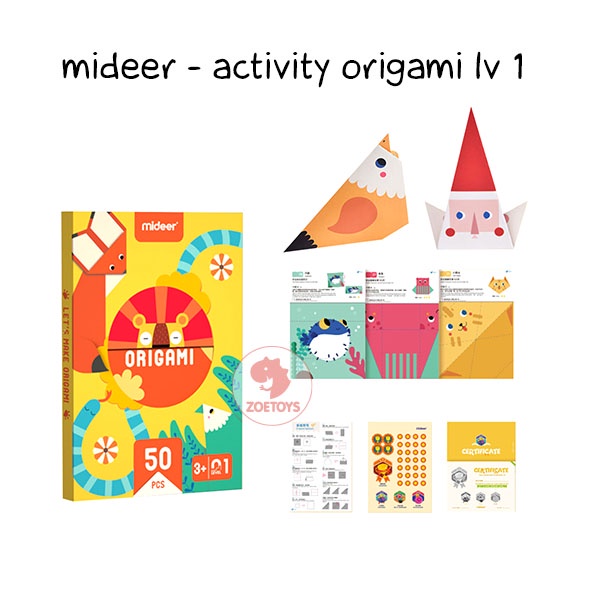 Zoetoys Mideer Activity Cut Paper | Let's Make Craft Beginner Papercut Origami Kertas Lipat | Sticker | Mainan Edukasi Anak