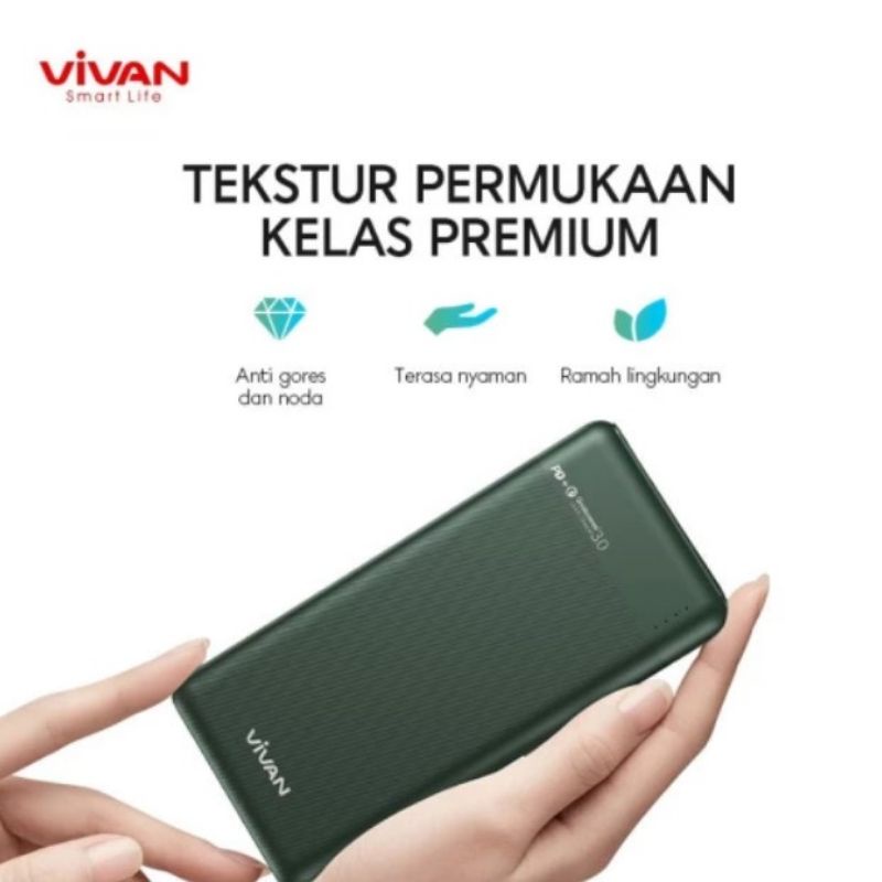 POWERBANK FAST CHARGING VIVAN M10 10.000mAh QC 3.0