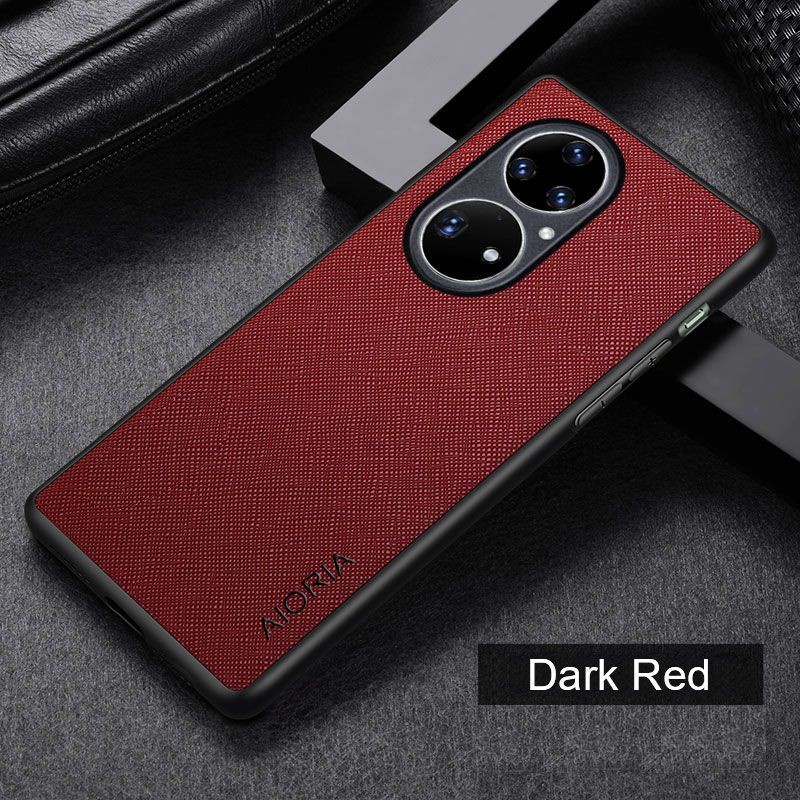 HUAWEI P50 PRO SOFT CASE CANVAS CROSS PATTERN COVER SILICONE SOFTCASE - BLACK