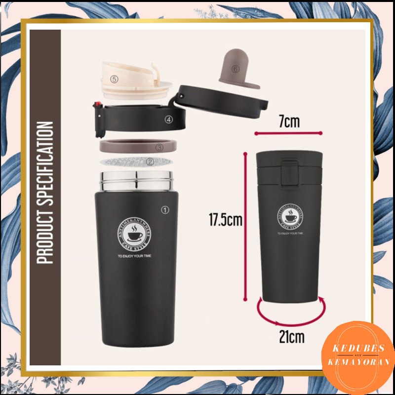 [KK] Termos Kopi Original / Travel Mug Coffe Tahan Air Panas &amp; Dingin Coffee Cup B46 Stainles Steel