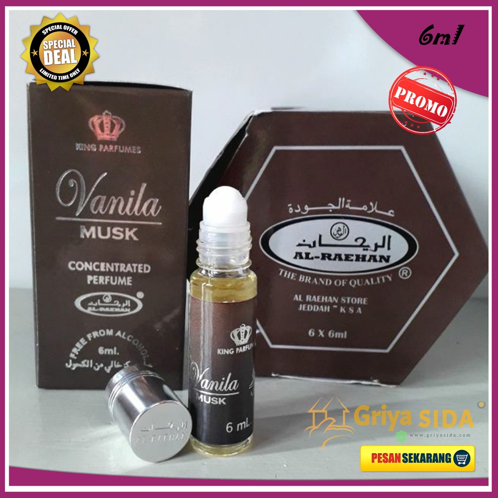 Parfum Vanila musk 6ml alraehan minyak wangi misk mirip al rehab parfum Harga grosir PROMO!!