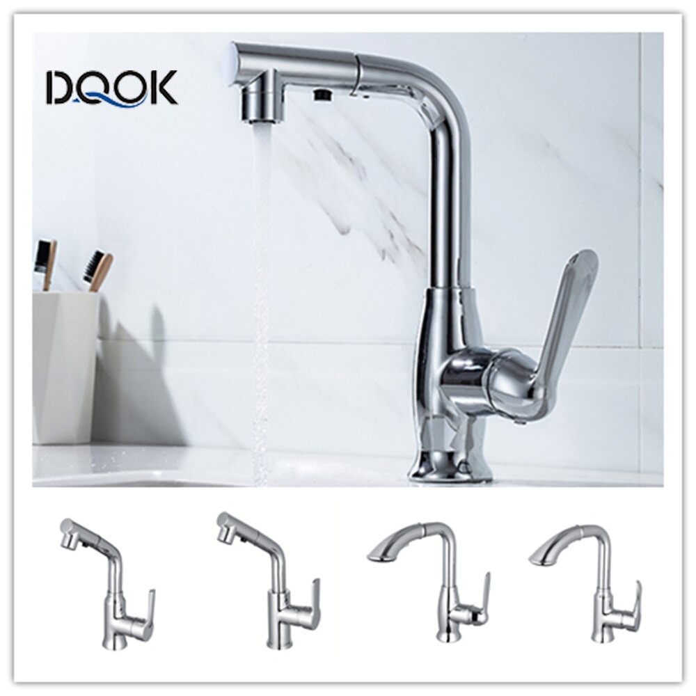 Dqok Bathroom Basin Faucet Single Handle Single Hole Mixer Tap Pull Out Deck Mounted Hot And Cold Shopee Indonesia