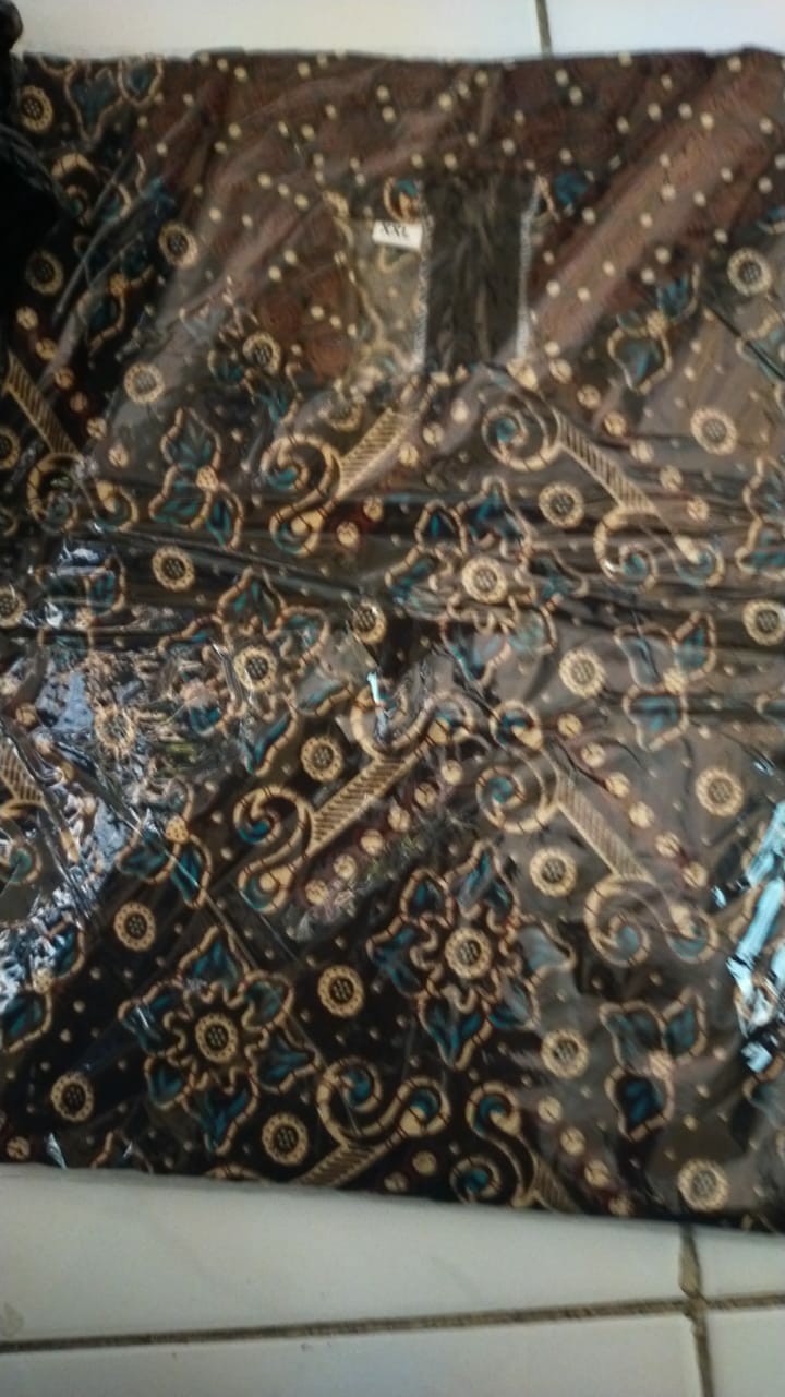 Asifa Batik Hrb026 Kenongo Kemeja Tosca Pendek Pekalongan Padi M L Xl Sogan Tulis Halus Kemeja Batik