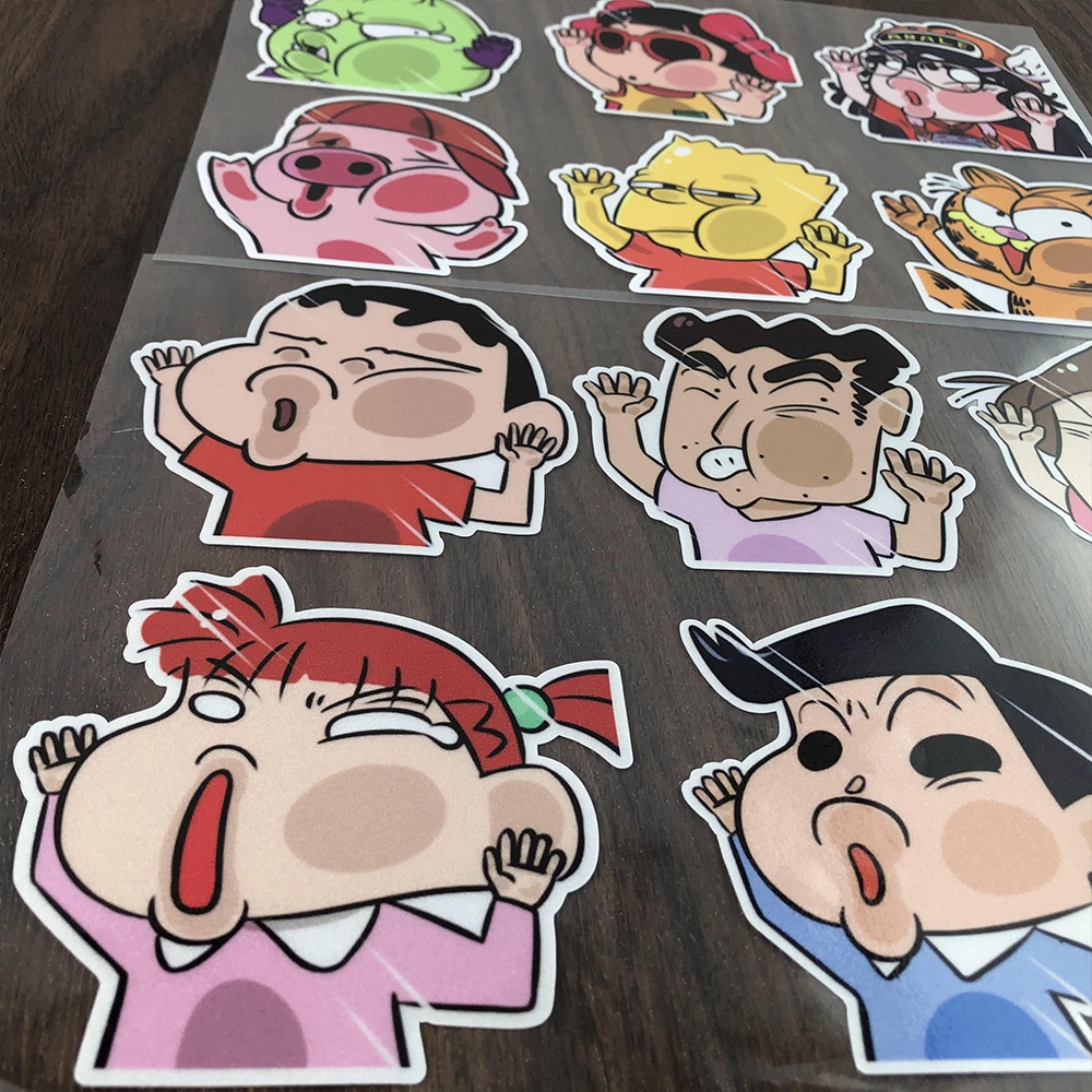 6pcs Stiker Motif Kartun Crayon Shin-chan Naruto Untuk Dekorasi Mobil / Motor