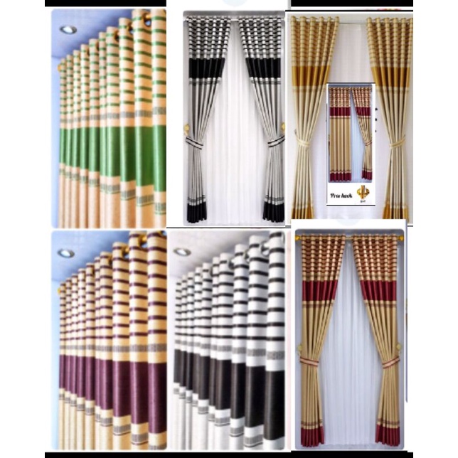 Hordeng Blackout Motif Gorden Jendela Panjang Mewah 220-230-240-250-270 Tinggi Gorden Blackout Premi