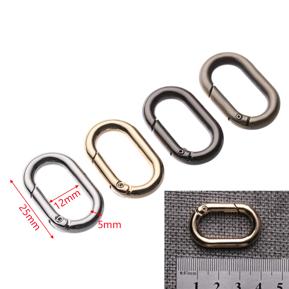 Suyou 1 / 2 / 4 / 5 Pcs Klip Carabiner Bentuk Oval Bahan Zinc Alloy Aneka Warna