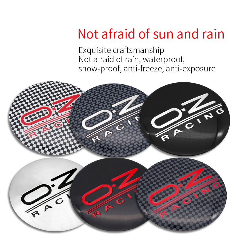 4pcs Stiker Emblem Cover Hub Tengah Velg 56mm Untuk Mobil OZ Racing