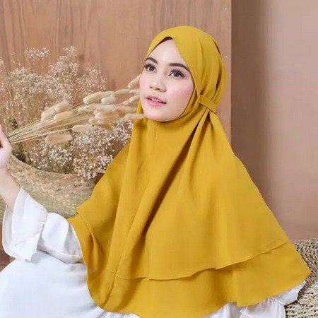 HIJAB BERGO MARYAM 2 LAYER DIAMOND / BERGO INSTAN TALI NON PET DUA LAYER