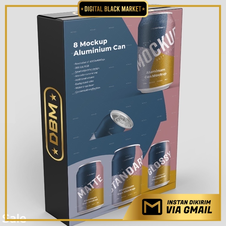 8 Mockup Aluminium Can 330 MI With Water Drops - Photoshop