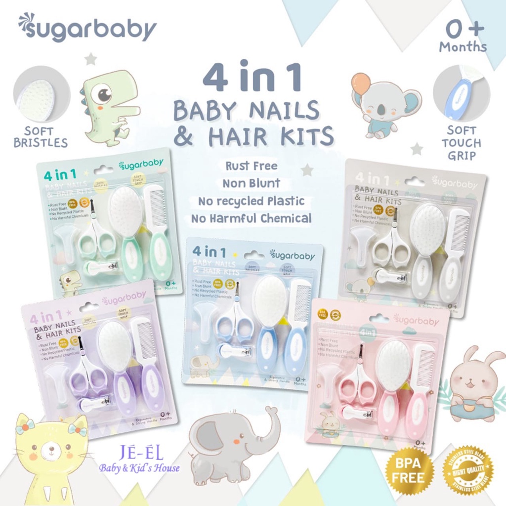 Sugar Baby 4in1 Baby Nail &amp; Hair Kits  / Perlengkapan Perawatan Kuku Dan Rambut Bayi