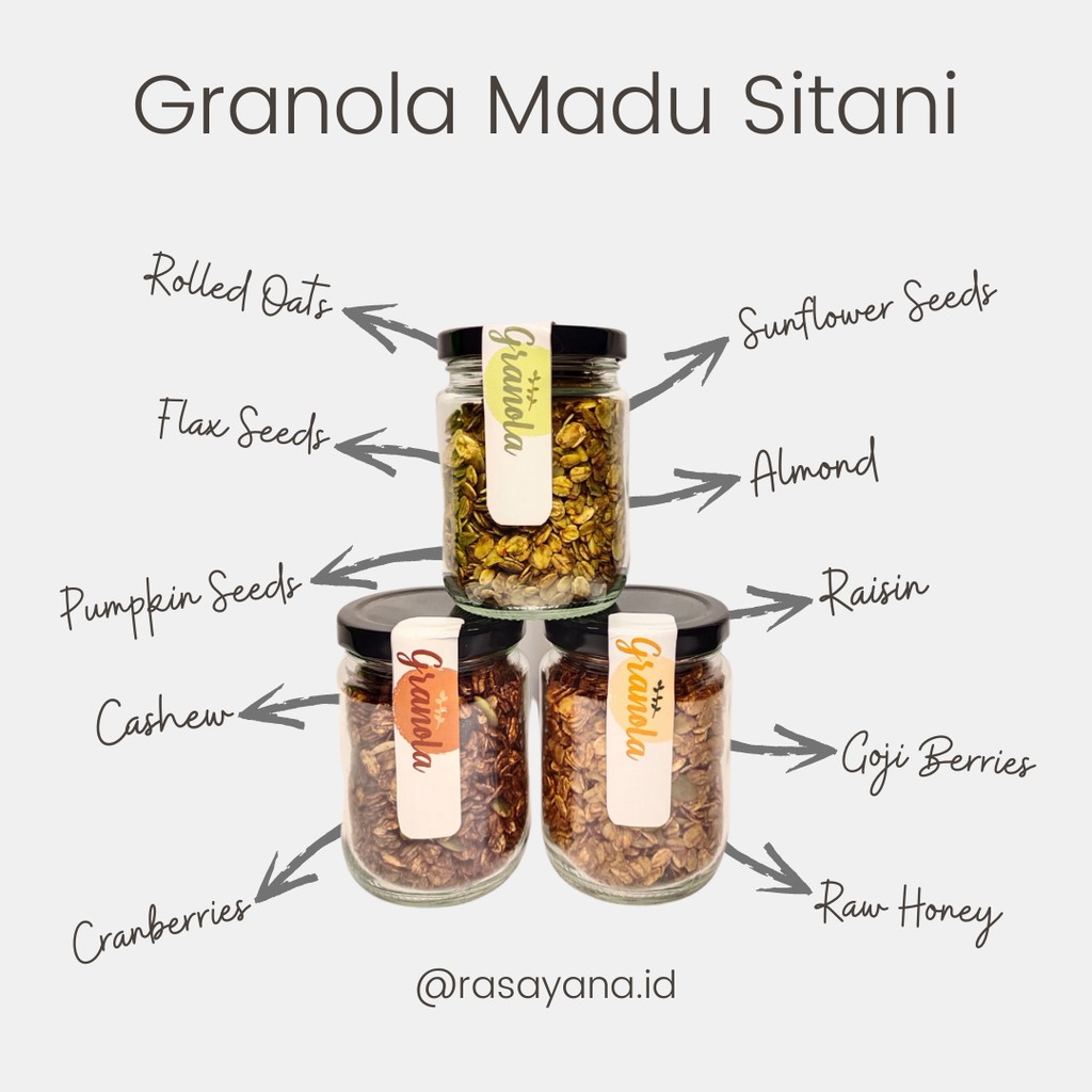 

Granola In Jar Rasayana | Granola Sehat Tanpa Pemanis Buatan