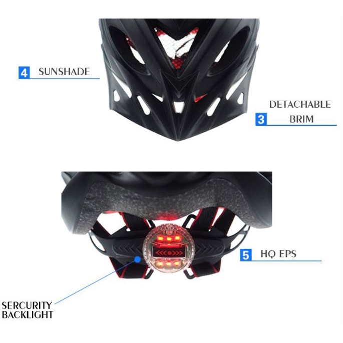 Helm Sepeda EPS PVC Shell + Lampu Backlight LED