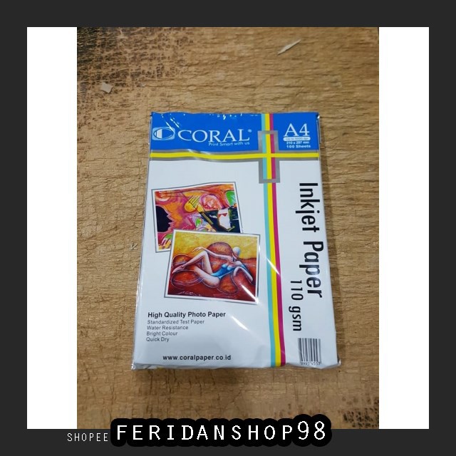 

FS385 KERTAS PRINT & FOTOCOPY INKJET PAPER A4 ATK CORAL 110GSM BY FERIDANSHOP98