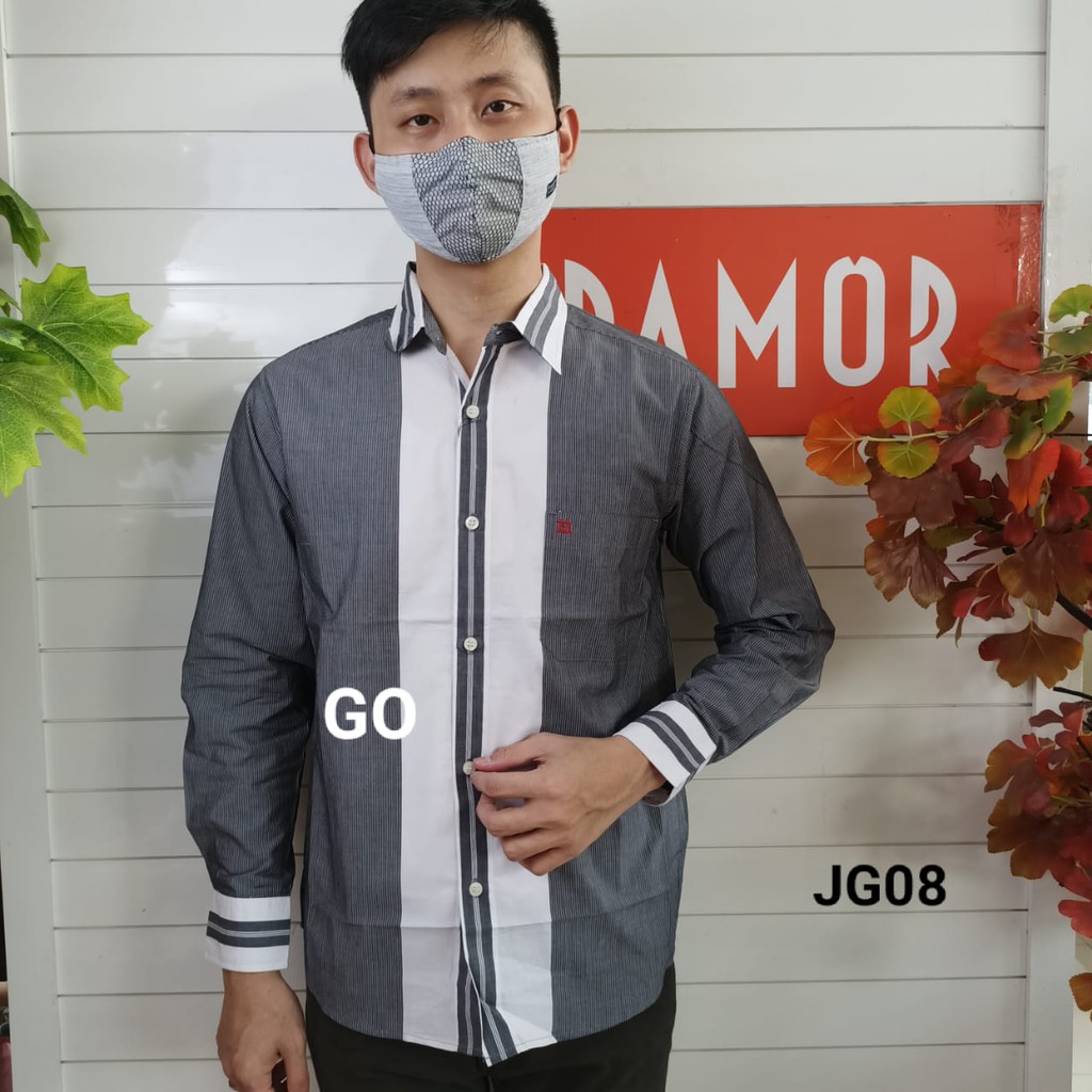 gof JLB DAMOR(CRESSIDA) KEMEJA Cowok Pakaian Pria Kemeja Slimfit Lengan Panjang