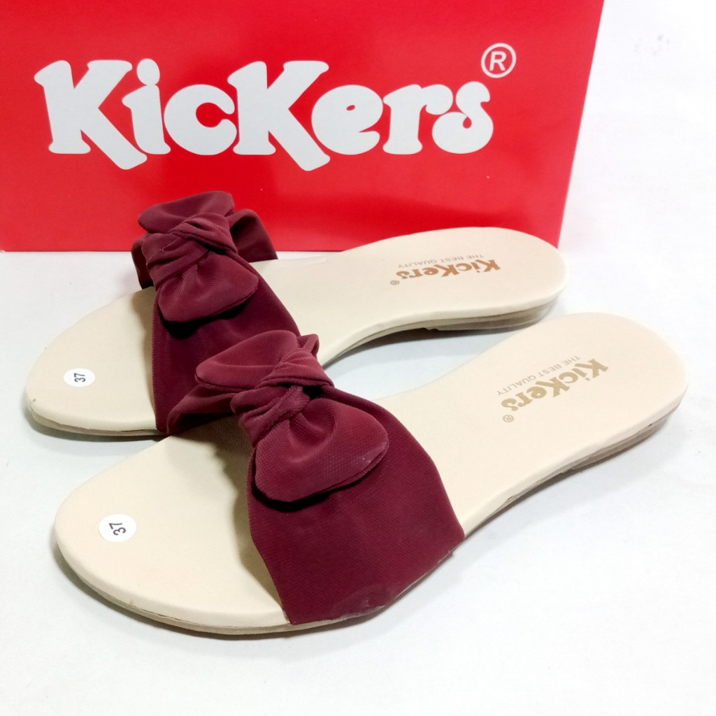 Kickers FZ 02 Sandal Wanita Slop Flat Pita Size 37-41