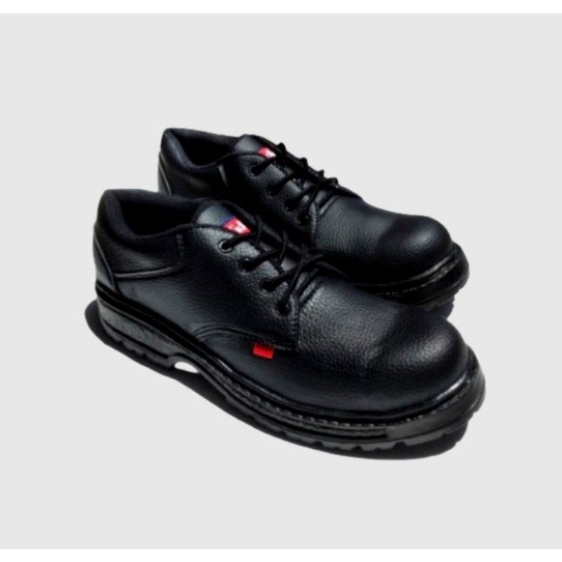 sepatu safety pendek tali warna hitam