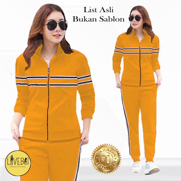 LVB Setelan Training SENORITA /Lisa/Set Baju Celana Lari Senam Trackuit Perempuan Wanita/Bahan Katun Babyterry Adem Halus Nyerap Keringat/Set Pakaian Olahraga &amp; Aktivitas Outdoor/Gratis Ongkir Cashback COD/05564 05668 05772/ LAVEBEL