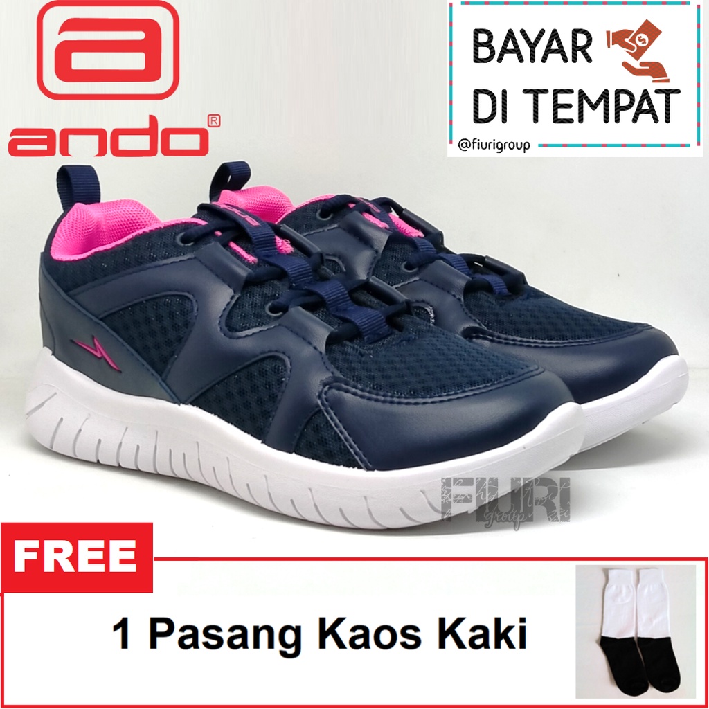 FIURI - ANDO ORIGINAL - VIU 37-40 NAVY PINK - SEPATU SNEAKERS SPORT KANVAS SOL KARET ANAK PEREMPUAN - SEPATU KETS FASHION TRENDY WANITA DEWASA - SEPATU OLAHRAGA LARI FITNES SENAM KERJA KULIAH BERTALI CEWEK MURAH PROMO DISKON BONUS KAOS KAKI