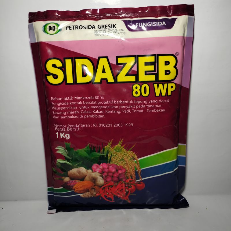 Fungisida SIDAZEB 80 WP 1 Kg anti jamur pada tanaman bahan aktif mankozeb 80%